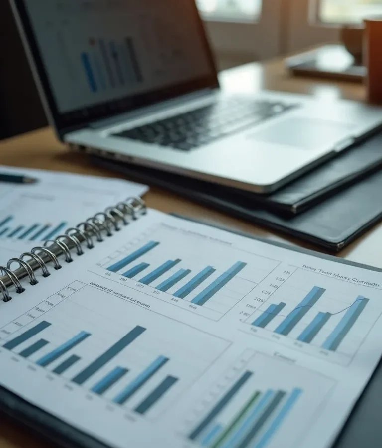 Professional accounting workspace representing financial organization for decision making