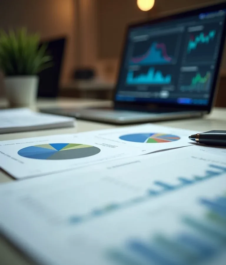 Professional accounting workspace representing financial diagnostic reviews
