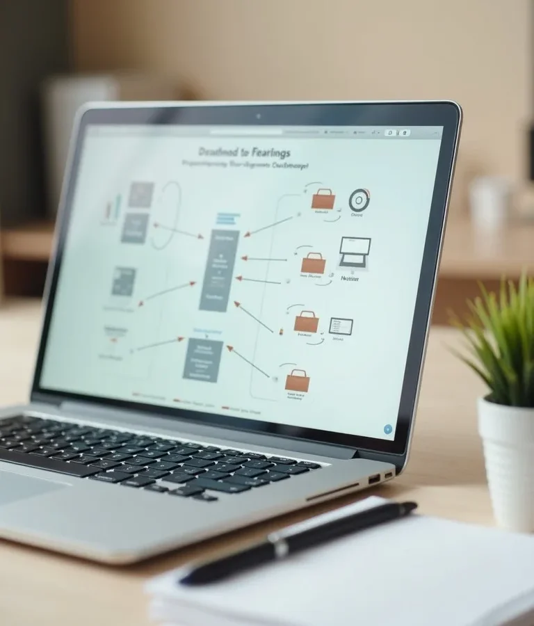 Professional accounting workspace representing workflow systems review